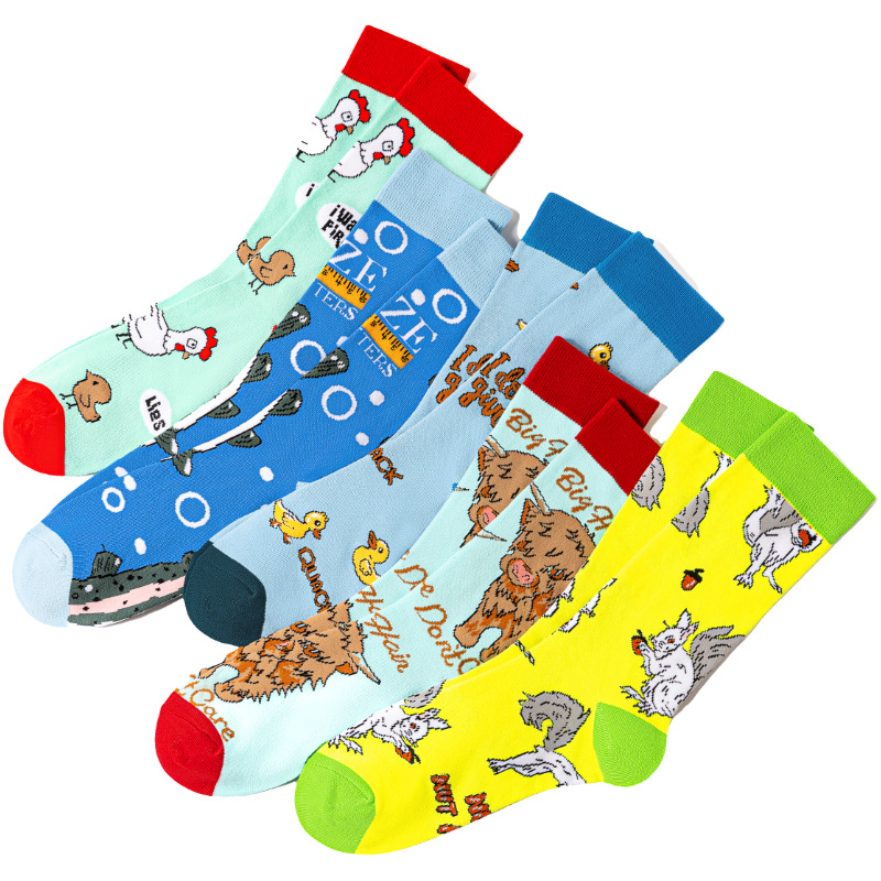 65g Weight Socks Classification Socks Lingerie Type Cotton (more than 50%) Fabric Type A Pair Quantity Casual, Daily Occasion Animal, Color Block Pattern All Seasons Season Unisex Gender Cute Style A Pair Cute Unisex Animal Color Block Cotton (more Than 50%) Crew Socks 1