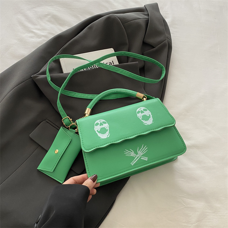 Textura bolso pequeño portátil bolso femenino nuevo bolso de hombro impreso de moda de moda bolso cuadrado pequeño de mensajero de un solo hombro de color de contraste moda