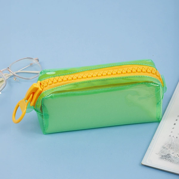 With zipper, green, yellow