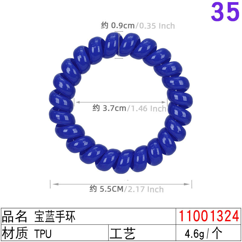 跨境亚马逊新款韩版电话线发圈5.5CM四色手环发绳透明果冻色头绳|undefined