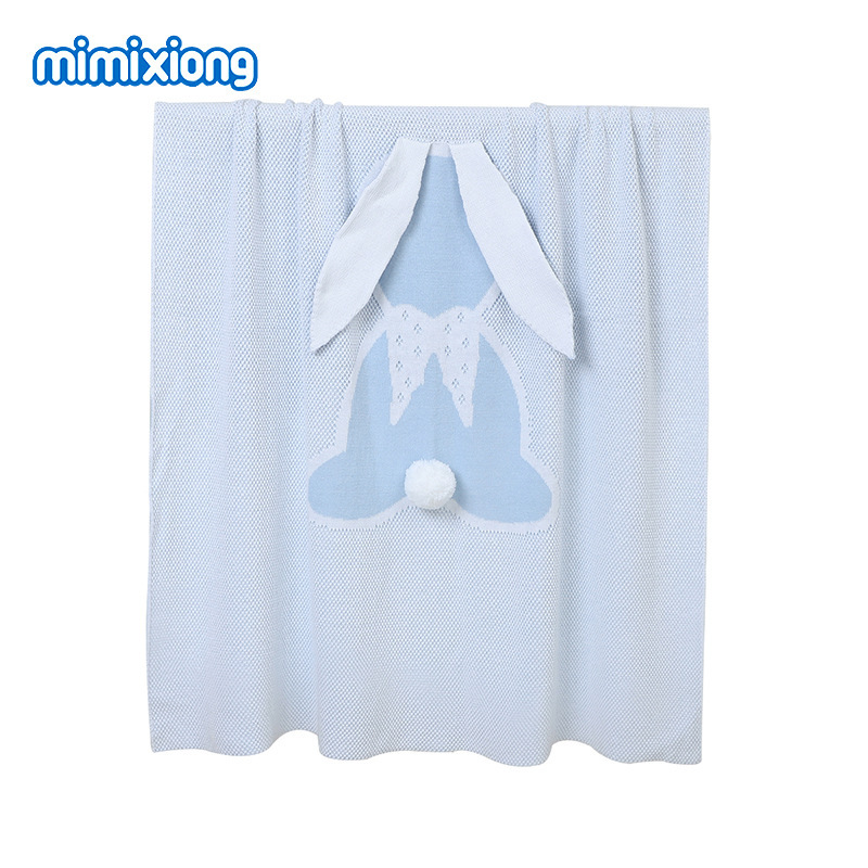 Ins venta caliente primavera y verano orejas de conejo manta de conejo tridimensional manta de punto de bebé