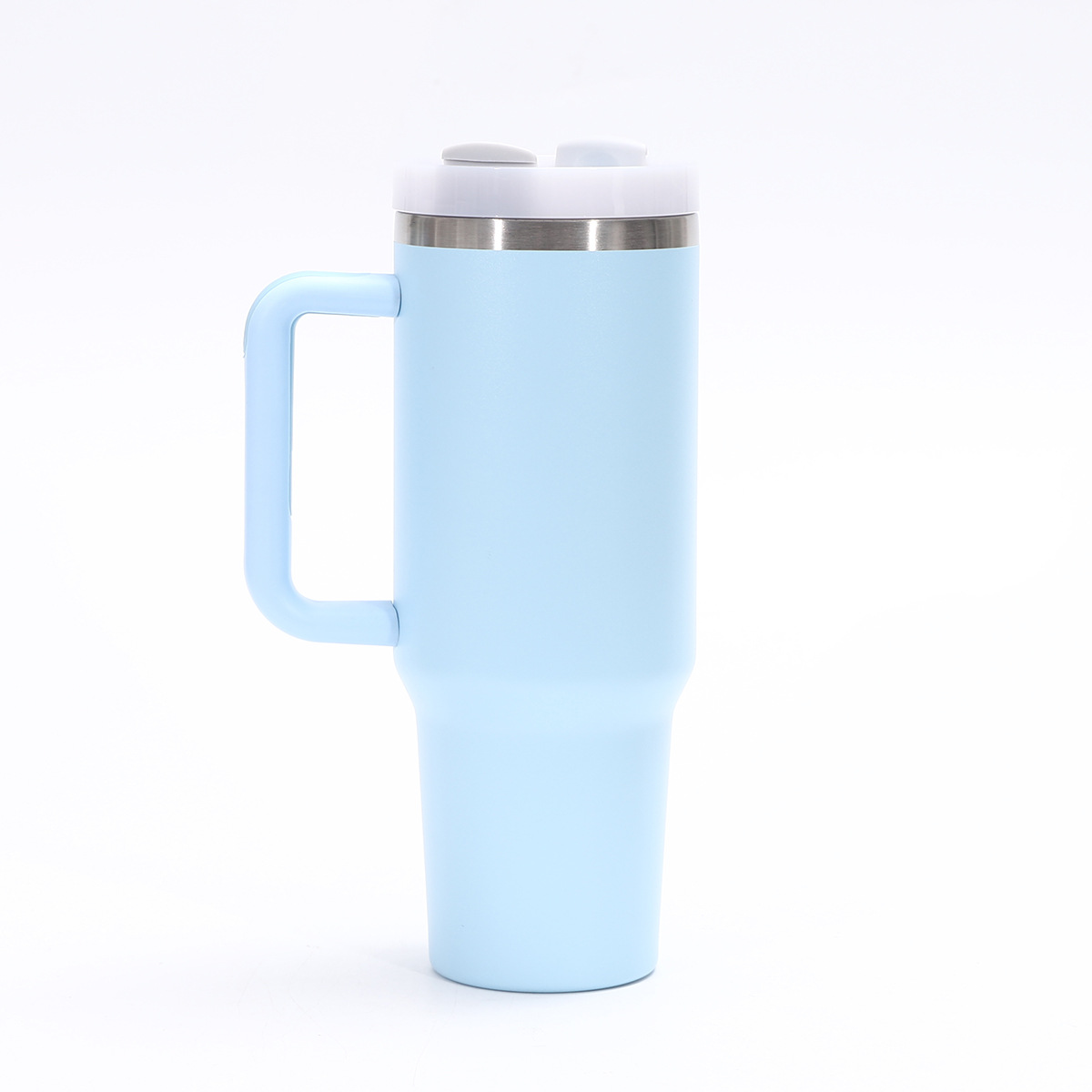 Taza de coche con mango de 40oz transfronterizo Taza de aislamiento de acero inoxidable 304 de doble capa de vacío Taza de hielo de gran capacidad con pajita