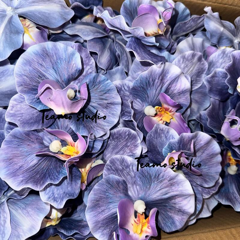 仿真花3d打印手感蝴蝶兰法式皱边发夹氛围感diy鞋花帽花高品质|undefined