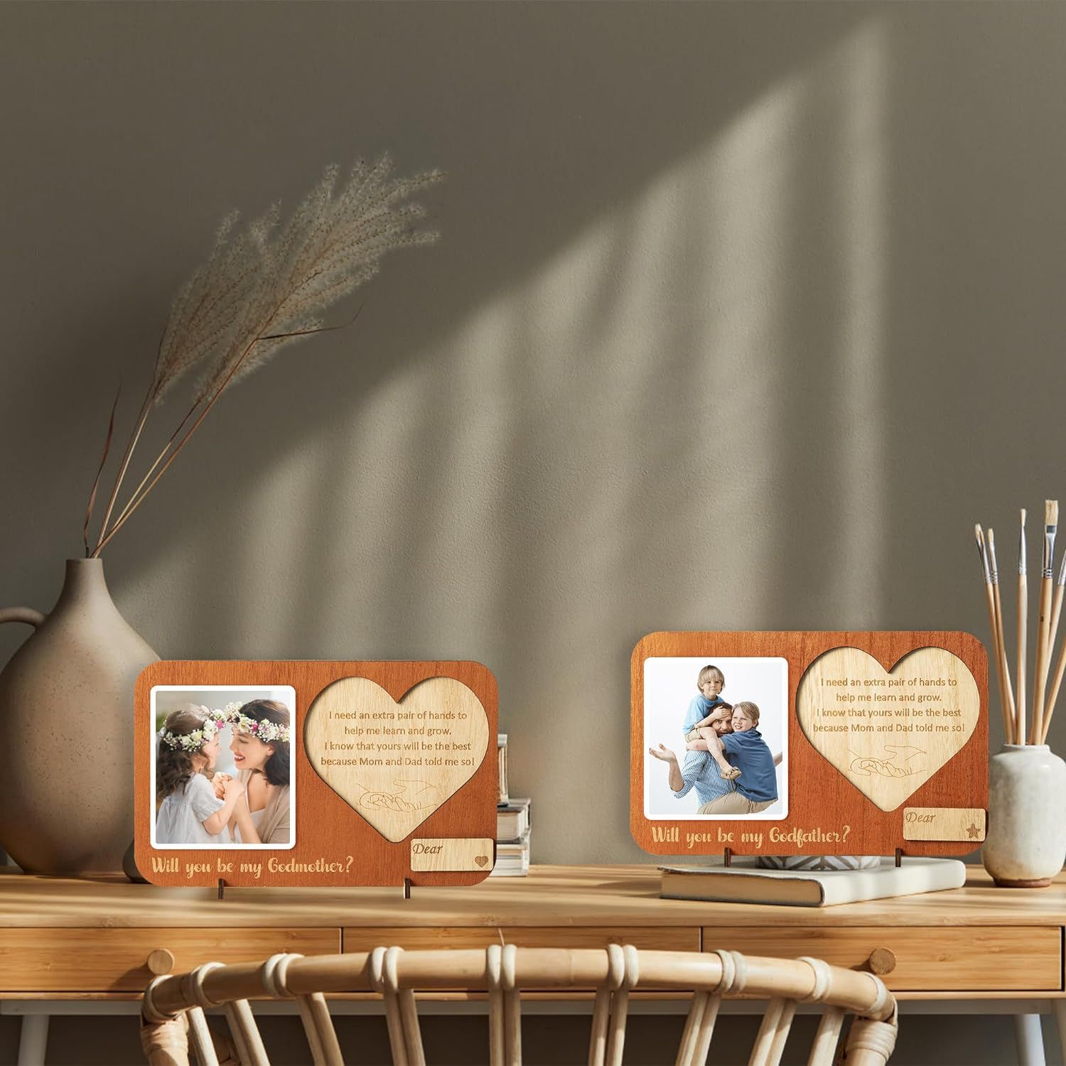 Marco DE FOTOS hueco en forma de corazón de madera marco de fotos nuevo transfronterizo creativo artesanía de madera decoración marco de fotos de madera maciza