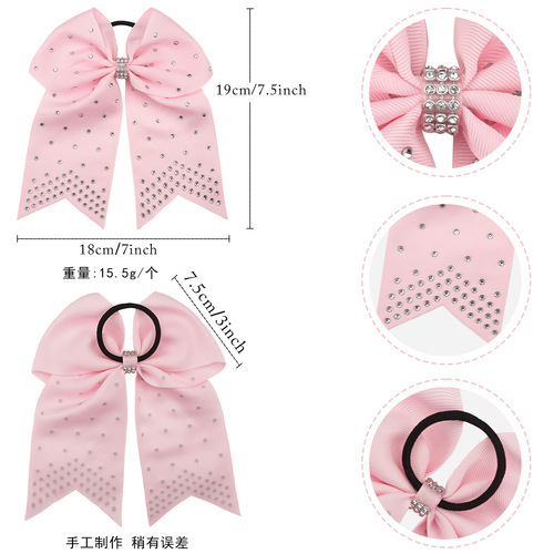 European and American Children's Hair Accessories 7-inch Large Swallow Tail Butterfly Bow Hair Ring Shiny Girl Cheerleading V-shaped Ribbon Threaded Band