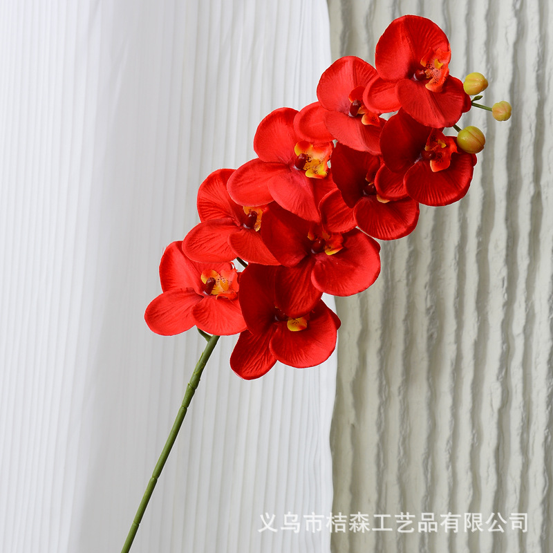 Flores de alta calidad 9 cabezas 7 cabezas 5 cabezas orquídeas mariposa sensación realista tela de seda de película flores falsas decoración de boda nórdica