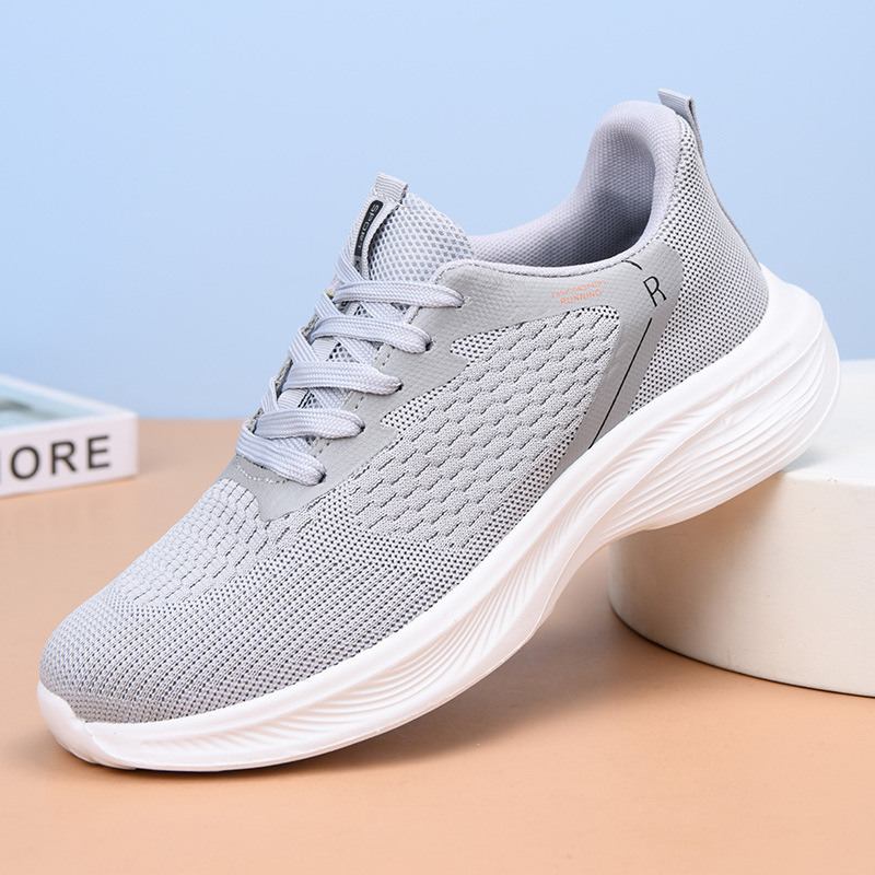 Spring New Fashion Sports Shoes, Lightweight Non-Slip Student Couple Shoes, Mesh Breathable Soft-Soled Casual Shoes, Cross-Border Trend