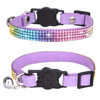 Shining rhinestone pets to prevent crawls, dwarf cat collars Small and small leather dog traction rope cross -border hot sales