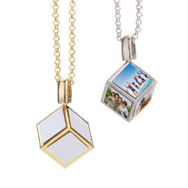 把最爱的人挂在心上毛衣饰品项链礼盒礼物六方形骰子吊坠相片项链