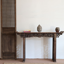 中式条案复古做旧供台仿古佛台供桌实木玄关台中堂条几置物架装饰