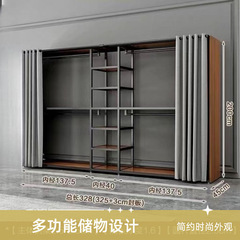 落地开放步入金属衣帽间挂衣架组合卧室置物架衣柜耐用长款亚马逊