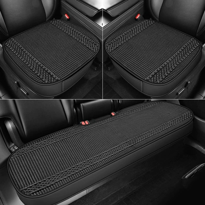 Seat cushion, seat cover: Non-Slip, No-Tie Seat Cover, Universal - black-all-inclusive-three-piece-set