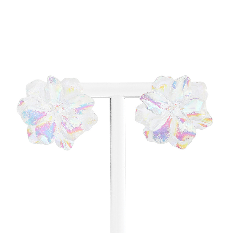 Women'S Gender Plating Design 1 Pair Sweet Flower Plating Resin Ear Studs