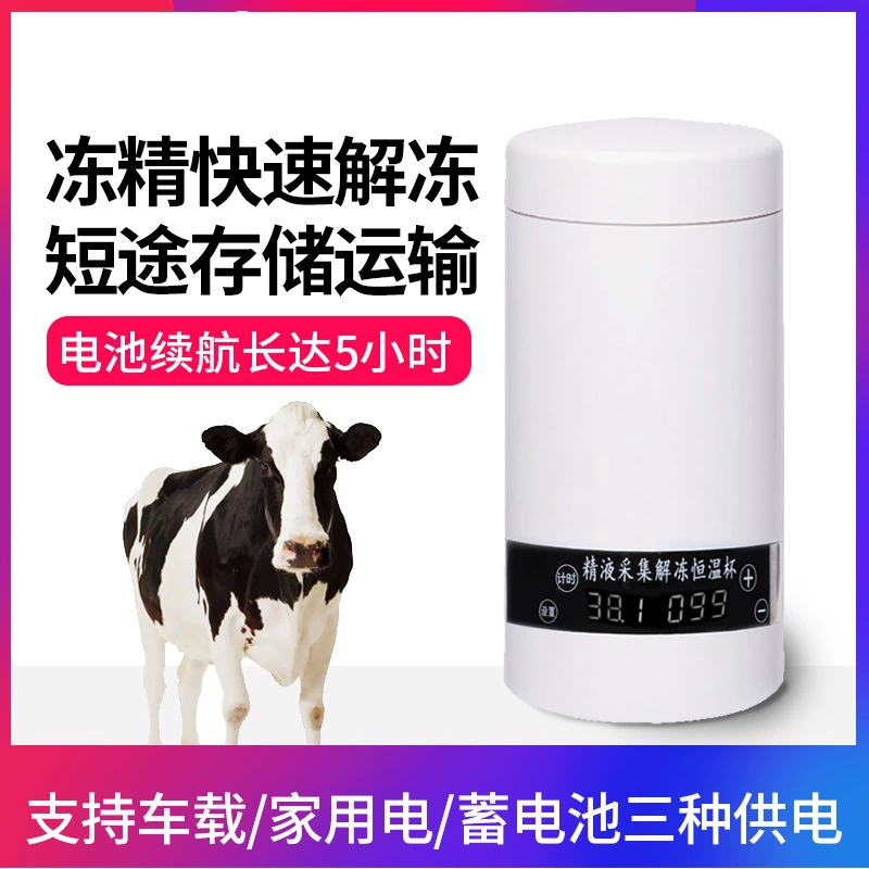 Бык с замороженной сперматозоиной размораживанием чашка с постоянной температурой