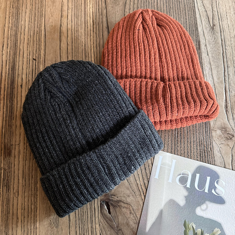 Fleece-Lined Knitted Women Winter Korean Style Versatile Simple Cycling Ear Protection Warm Thickened Ski Hat For Men_voghion.com