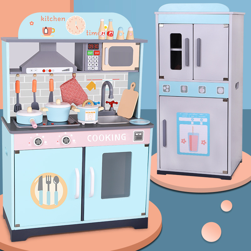 Fábrica al por mayor niños jugar a las casitas de madera gran simulación cocina traje cortar fruta Juguetes