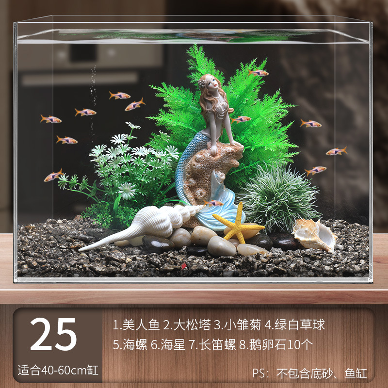 Juego completo de paisajismo de pecera, juego de decoración de rocalla de hierba acuática de simulación, juego de adorno de coral de arena de fondo de acuario