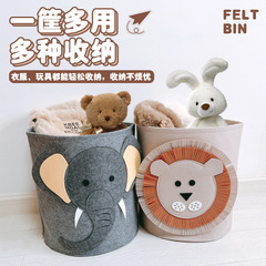 収納桶犬ぬいぐるみおやつフェルト収納折り畳み可能な家庭雑物円形収納かごクロスボーダー