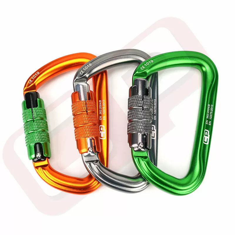 D型登山扣 航空铝主锁7075铝合金户外登山攀岩高空作业安全连接环