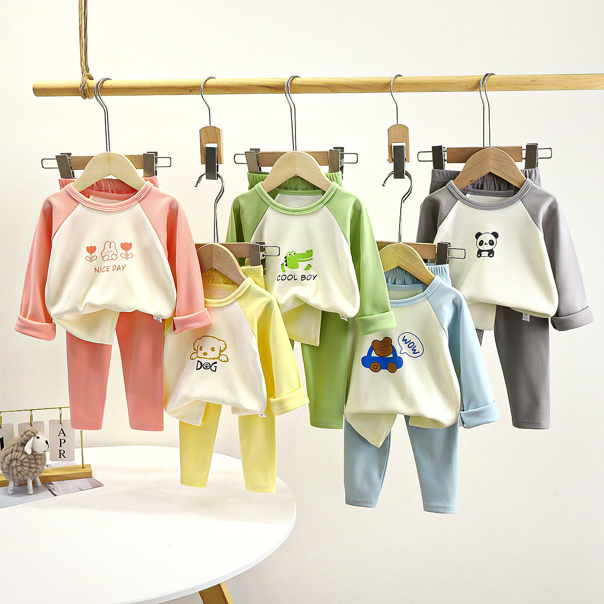 Conjunto de ropa interior para niños otoño nuevo bebé de terciopelo alemán cálido niño ropa de otoño pantalones largos niñas ropa a domicilio ropa para niños