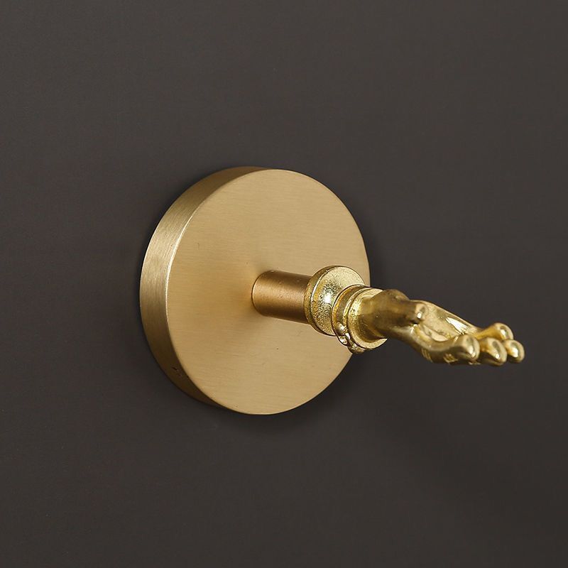 Gancho de pared creativo de estilo europeo después del cierre de la puerta del pasillo Gancho de ropa sin clavos de latón al por mayor de fábrica