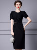 Drawn pleated waist cinched beaded buttocks skirt summer
