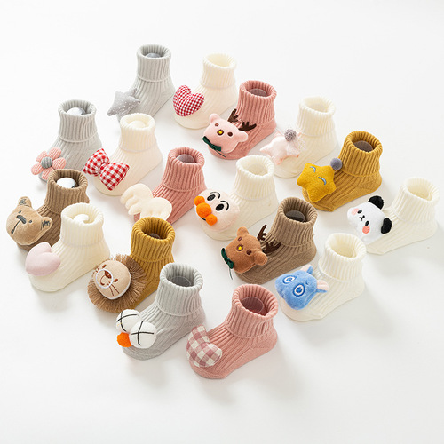 Baby socks spring and summer thin non-slip newborn baby floor socks mid-tube cartoon toddler socks that do not strangle feet wholesale