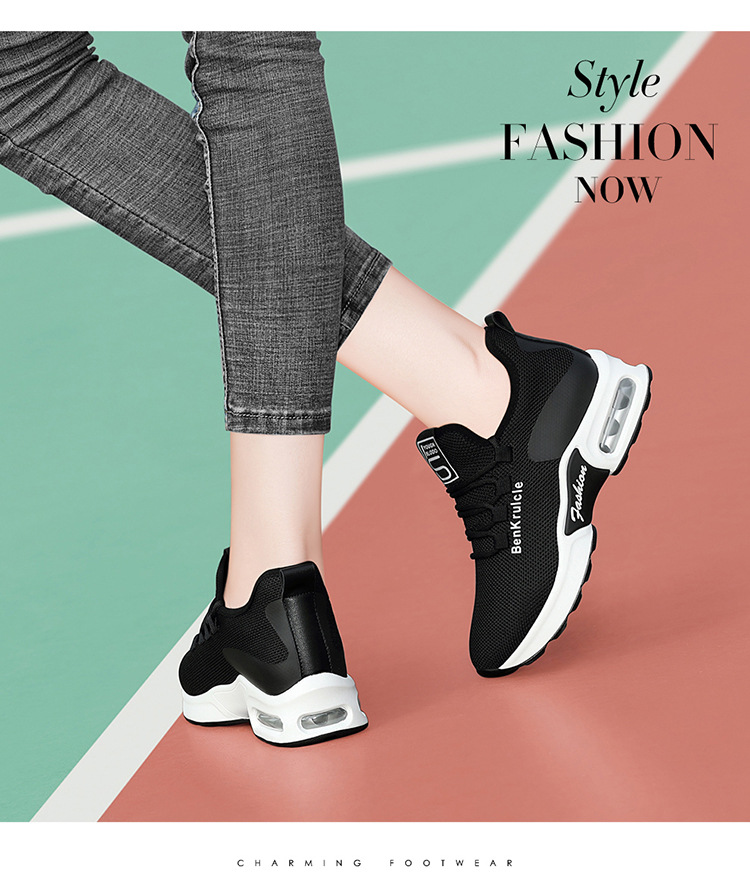 Giày thể thao đệm khí nữ chạy bộ mùa xuân hè 2024 lưới thoáng khí chống trượt — DH 58019 đen trắng [mẫu rỗng], JST 3172-1 đen đỏ [cộng với nhung], DH 18023 Màu tím đen [Mẫu mùa xuân và mùa thu], JST 11163 Xám trắng [Mẫu mùa xuân và mùa thu] chi tiết 7
