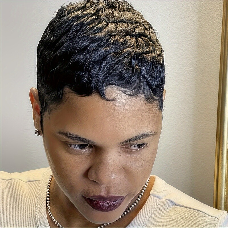 European and American Foreign Trade Wig Short Pixie Cut Human Hair Mechanism Real Hair Elf Short Headgear