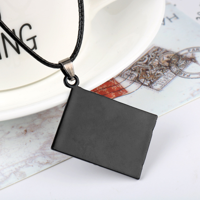 Daily Occasion Fashion Book Alloy Plating Unisex Pendant Necklace 1 Piece