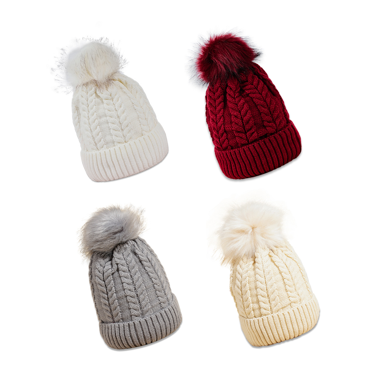 80g Weight Housewarming, Anniversary, Business, Wedding, Birthday, Festival Occasion Solid Color Pattern Unisex Gender Korean Style Style Grey, White, Pink, Red, Black Color Pink Hat Korean Version Of Pure Color Wild Twist Woolen Hat Warm Fashion Hair Ball Trend Knitted Hat New 1