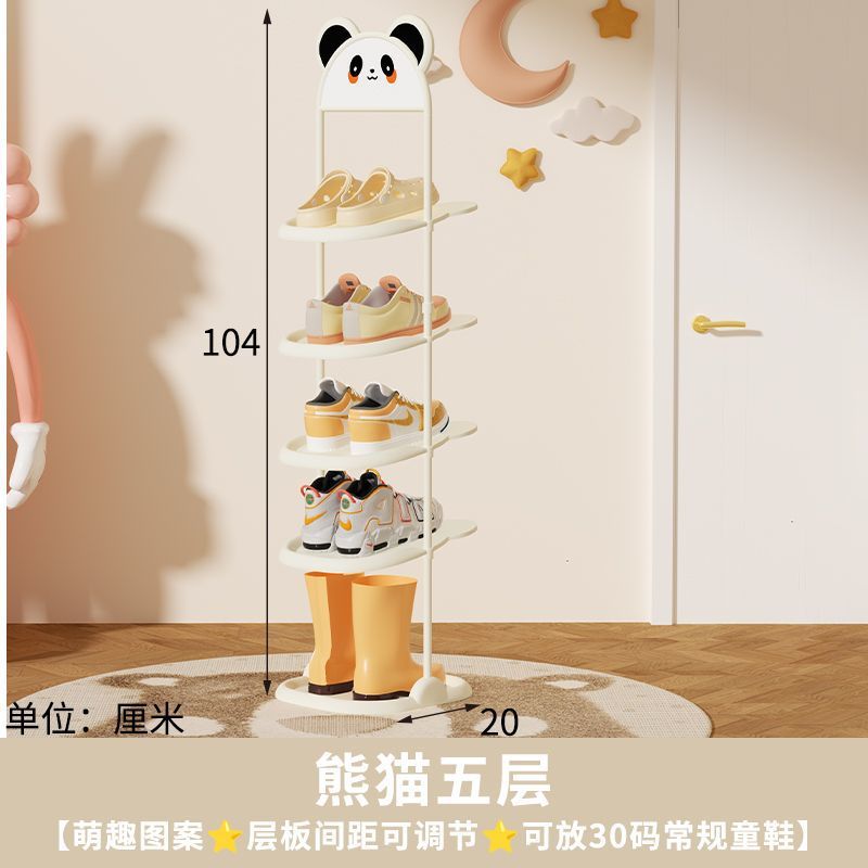 Estante de zapatos para niños, armario de zapatos simple especial para niños, hierro forjado ultra estrecho, espacio de ahorro de zapatos para bebés, estante de almacenamiento de zapatos lindo para el hogar