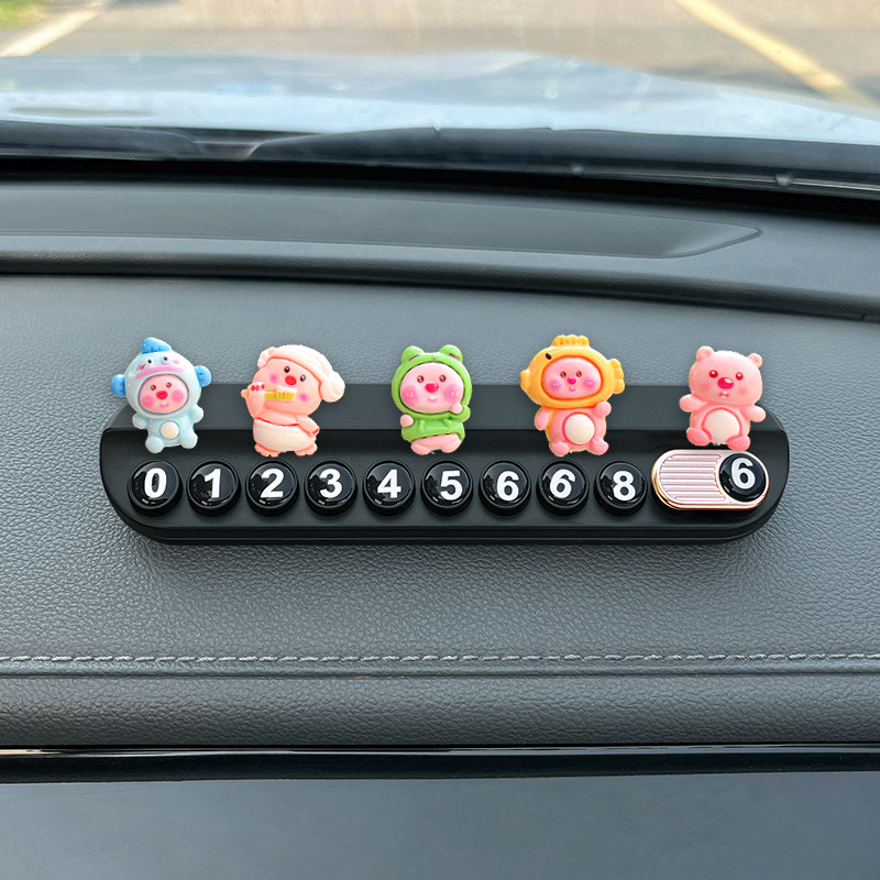 Nuevo adorno de coche de resina linda adorno de pantalla de navegación de consola central de coche de dibujos animados creativo adorno de cabeza
