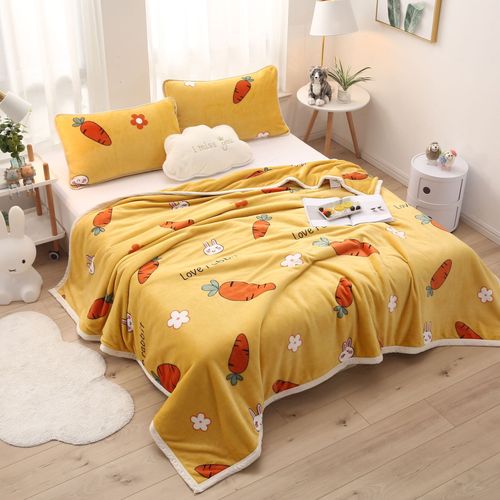 Thickened Wool Blanket Coral Fleece Flannel Blanket Gift Winter Fleece Bedding Office Nap Small Blanket Children 