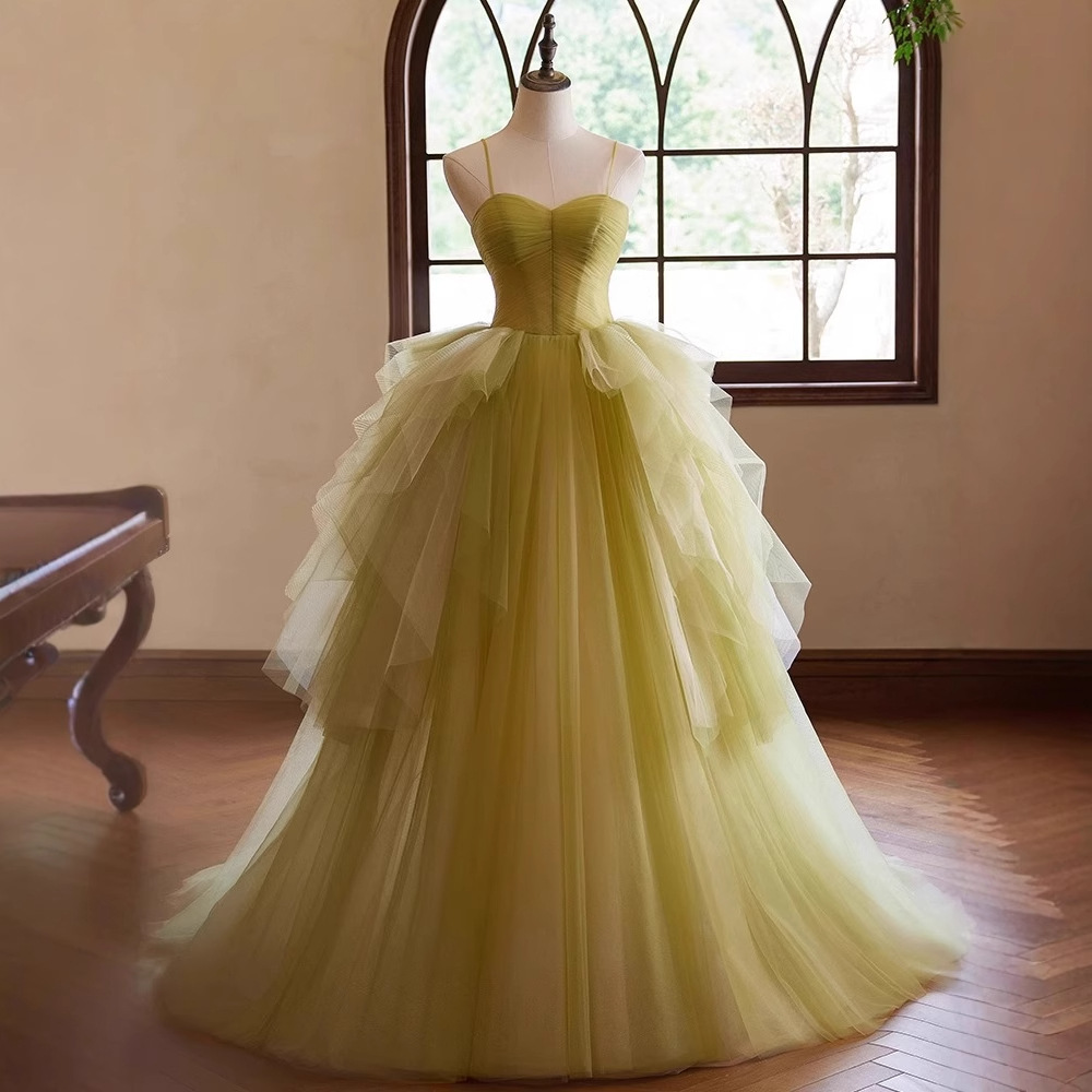 2026 nuevo vestido de boda ligero de banquete francés de salida de hilo superior sensación de alto nivel de temperamento vestido largo