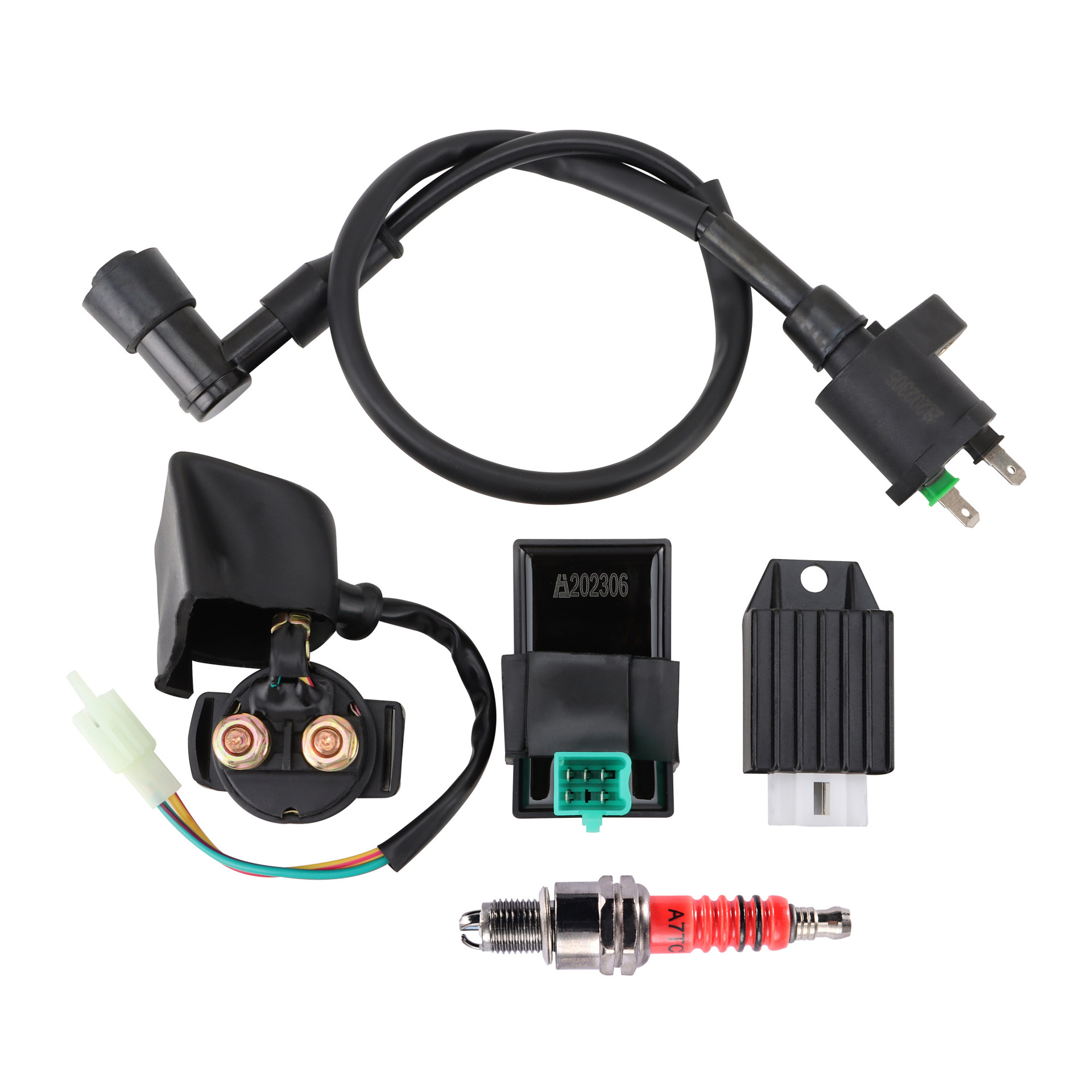 CDI ignición bobina A7TC regulador de voltaje de relé adaptado 50cc - 125cc ATV SUV kart