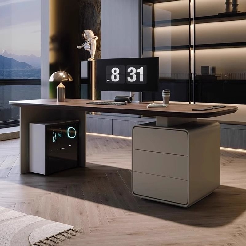 Italian minimalist study desk modern simple light luxury home office…