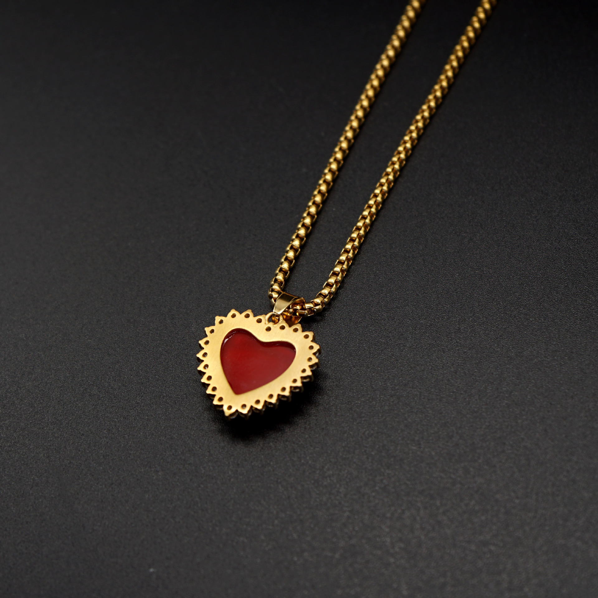 7g Weight Pendant Jewelry Making Type 32*25mm Jewelry Making Size Zircon Inlay Material 1 Piece 32*25mm 316 Stainless Steel Zircon Heart Shape Pendant
