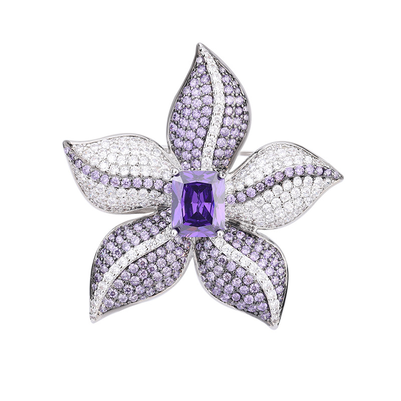 Purple Starfish Brooch Elegant Five Pointed Accessory For Women_voghion.com