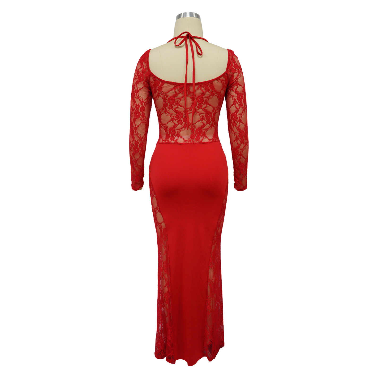 Elegant Women's Lace Splicing Evening Dress For Special Occasions_voghion.com