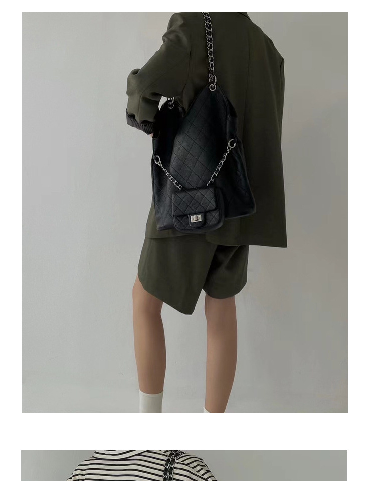 Sac à main en cuir de vache, couche de tête, petit treillis de diamant parfumé, chaîne, grande capacité, épaule pour les déplacements, nouvelle collection 2024_voghion.com