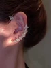 Maple leaf with zircon, ear clips