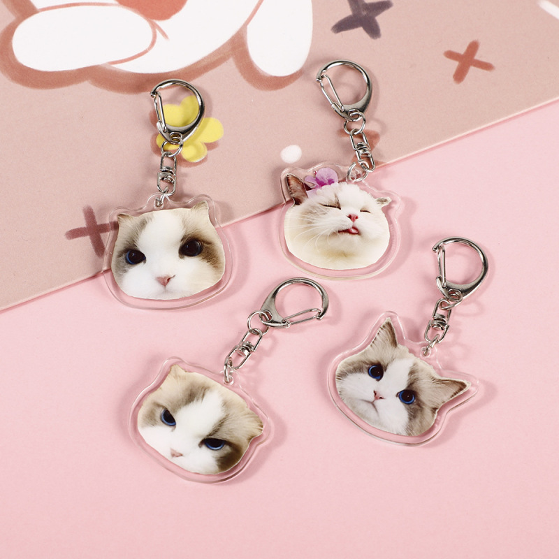 ラグドール猫周辺アクリルキーホルダーかわいい小さな猫アバターシリーズキーホルダーカップルペンダント装飾|undefined