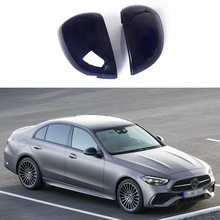 适用于奔驰W206 X206 EQE V295 V297 W223亮黑色汽车后视镜盖装