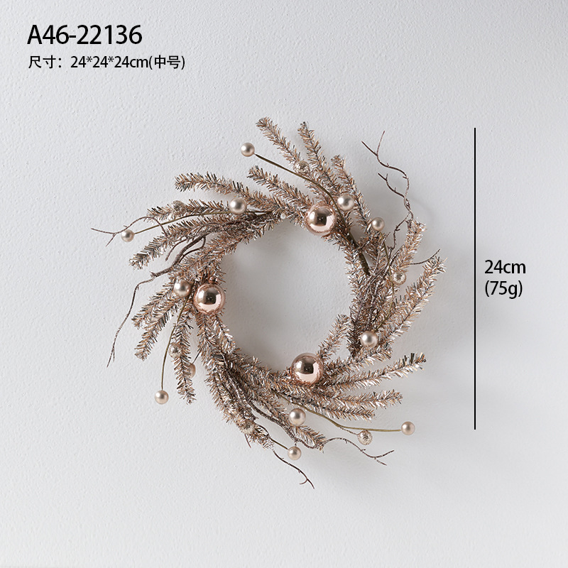 Decoraciones navideñas, accesorios de tiro, colgador de pared navideño, corona navideña nórdica, puerta, colgador de ratán, decoración de la escena de la ventana