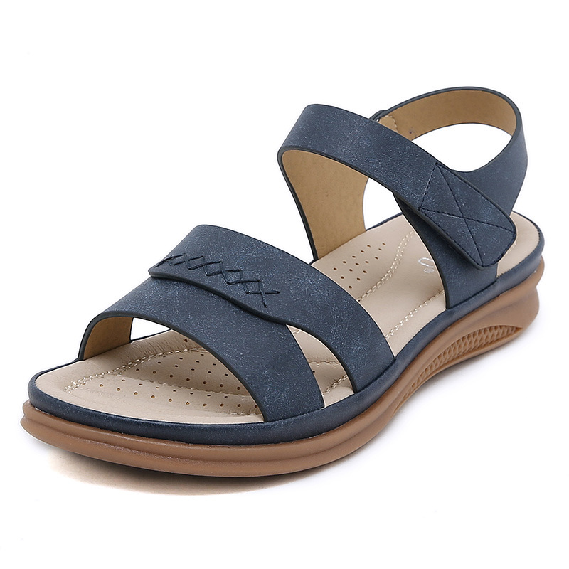 D637-4 nuevas sandalias de mujer estilo europeo y americano 2025, sandalias casuales transfronterizas, ligeras, de talla grande, retro, con cuña, cómodas