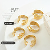 One size fashionable brand ring stainless steel, European style, simple and elegant design, 750 sample gold
