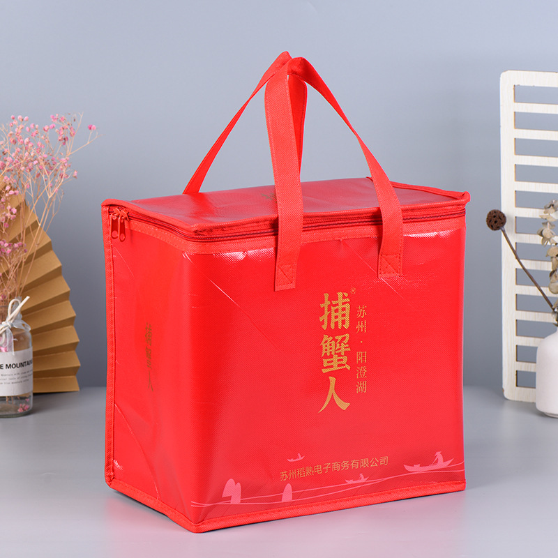 厂家批发印花无纺布保温包野餐冰袋便当包冷藏外卖手提保温袋制定