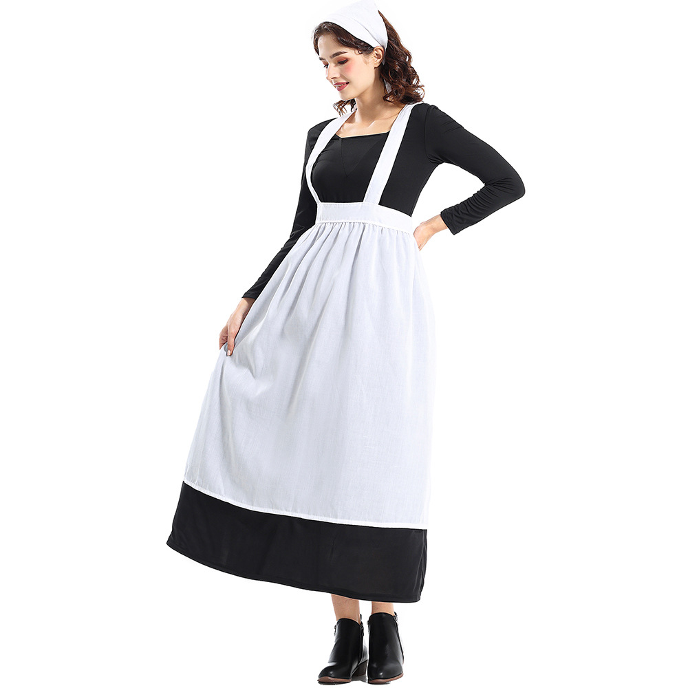 Halloween Clothing European Farm Female Dress Coffee Shop Maid Cosplay Stage Costume Amazon Supply