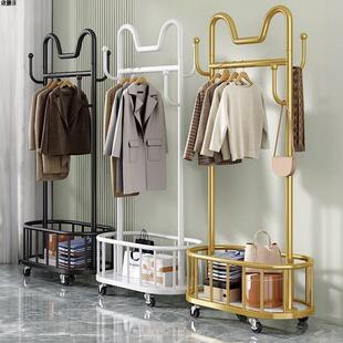New Cat-Eared Cactus Clothes Hanger Floor-Standing Bedroom Clothes Hanger Removable Wheeled Home Living Room Popular Accessible Luxury Cross